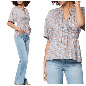 Joie Renae Top Country Blue Floral Women's Small Cottagecore Bohemian Cabincore